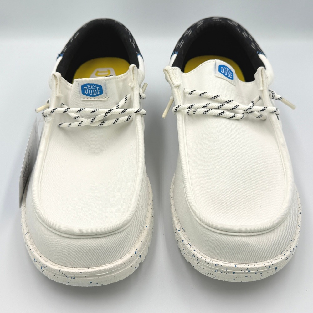Hey Dude Wally Funk Jersey Jacquard Mens 10 White Multi 44316-94S Loafers *NEW* - Picture 10 of 12